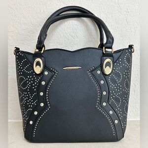 Barabum Classic Black Rhinestone Shoulder Tote Hobo HandBag Purse 4 Piece Set